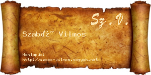 Szabó Vilmos névjegykártya